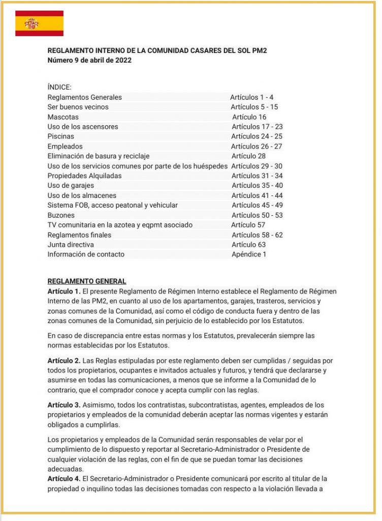CDS PM2 REGLAMENTO INTERNO DE LA COMUNIDAD